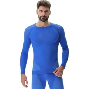 NWT UYN Evolutyon Base Layer Long Sleeve Shirt, Lapis Blue/Orange, Size L/XL